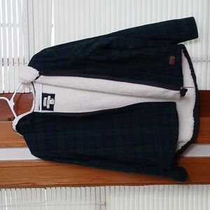 LL Bean fleece plaid jacket